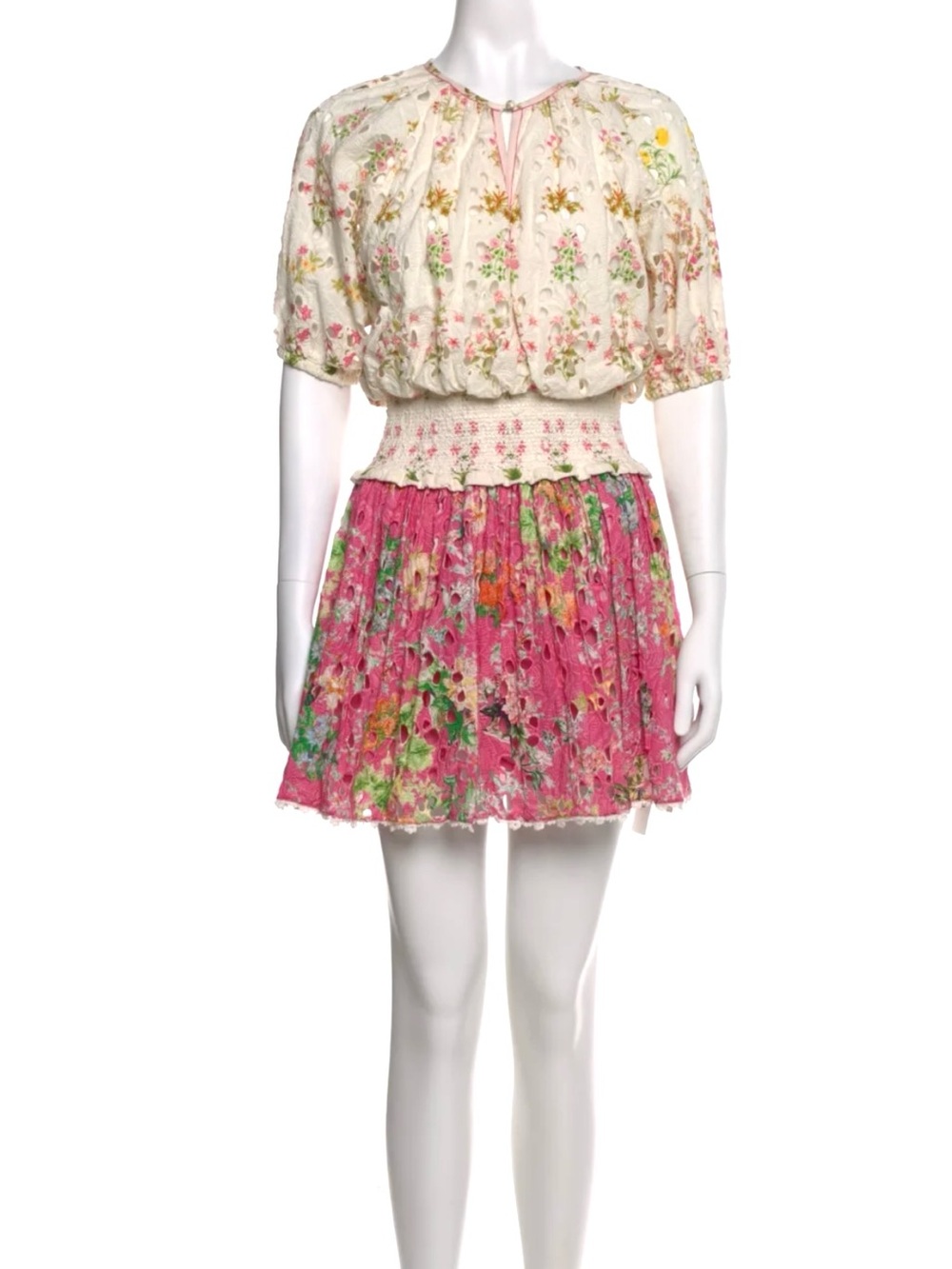 Hemant & Nandita Floral Print Long Sleeve Dress